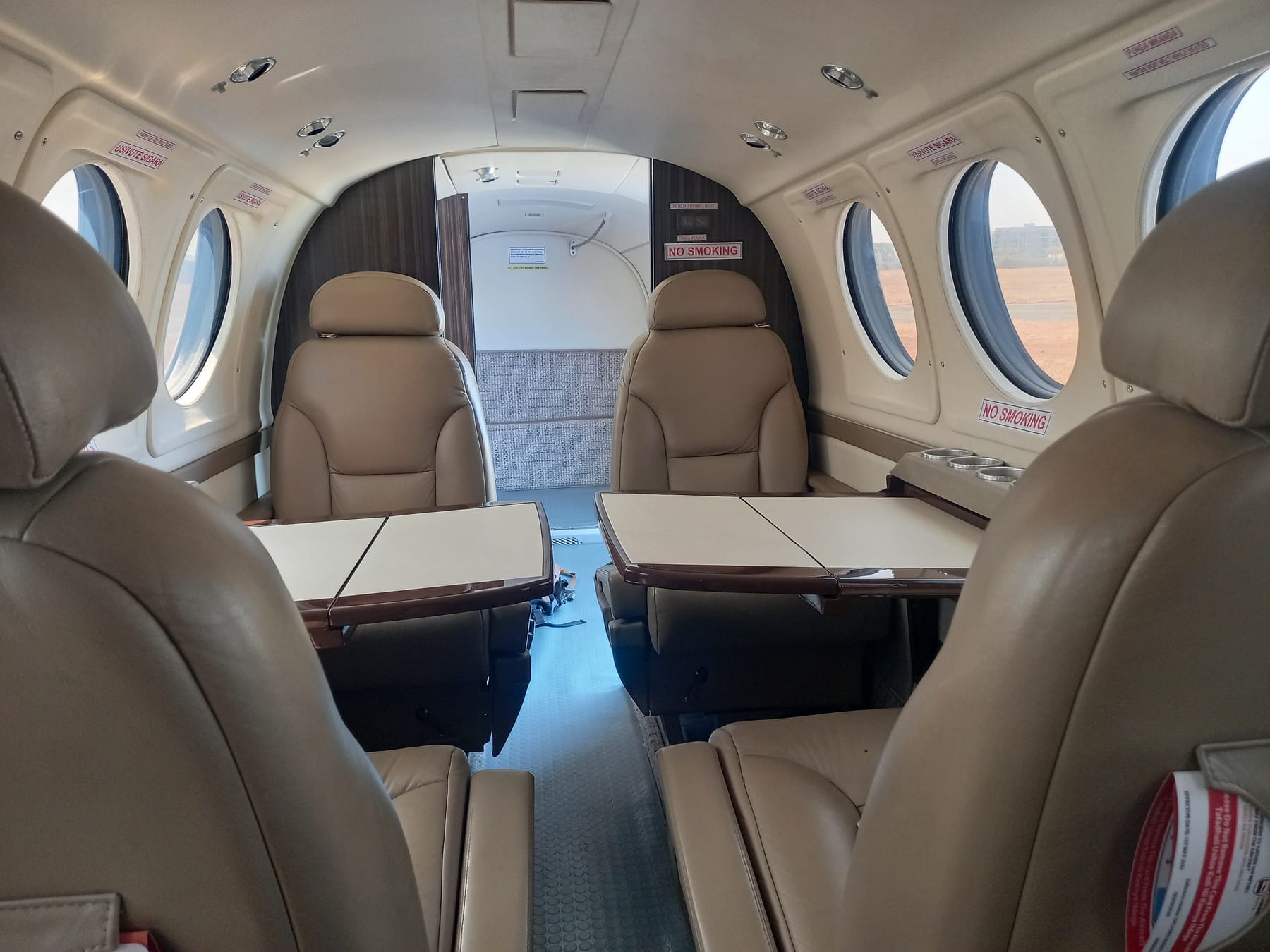 VIP cabin configuration aboard a Westwind Aviation King Air